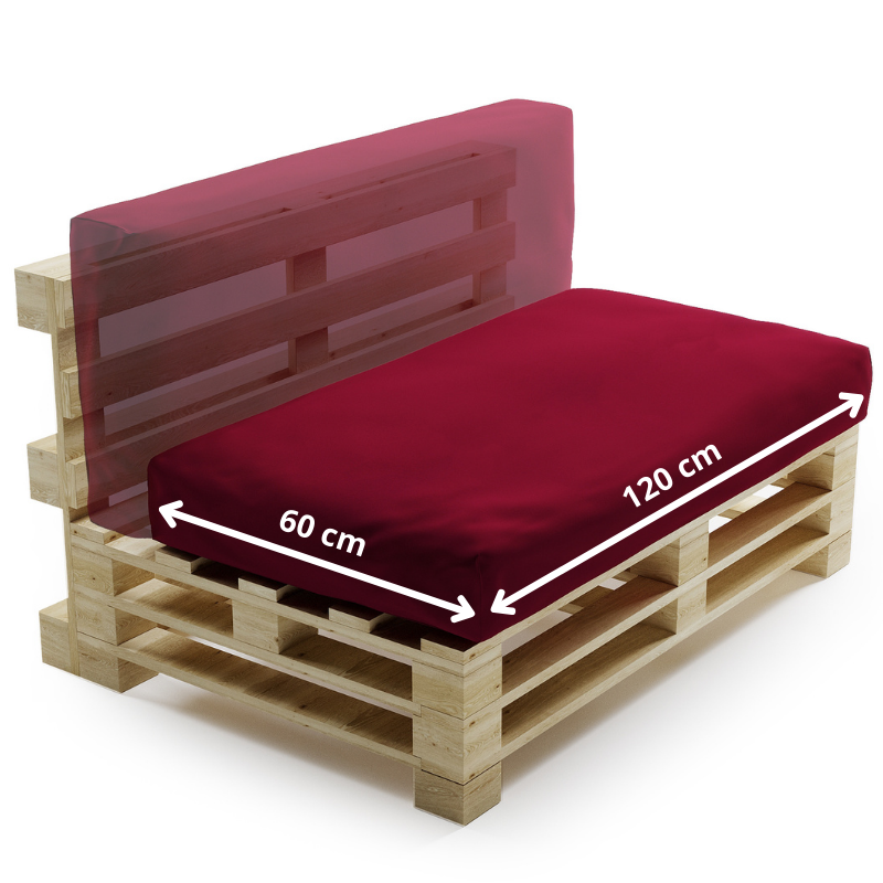 Coussin palette déhoussable imperméable 120x60 cm