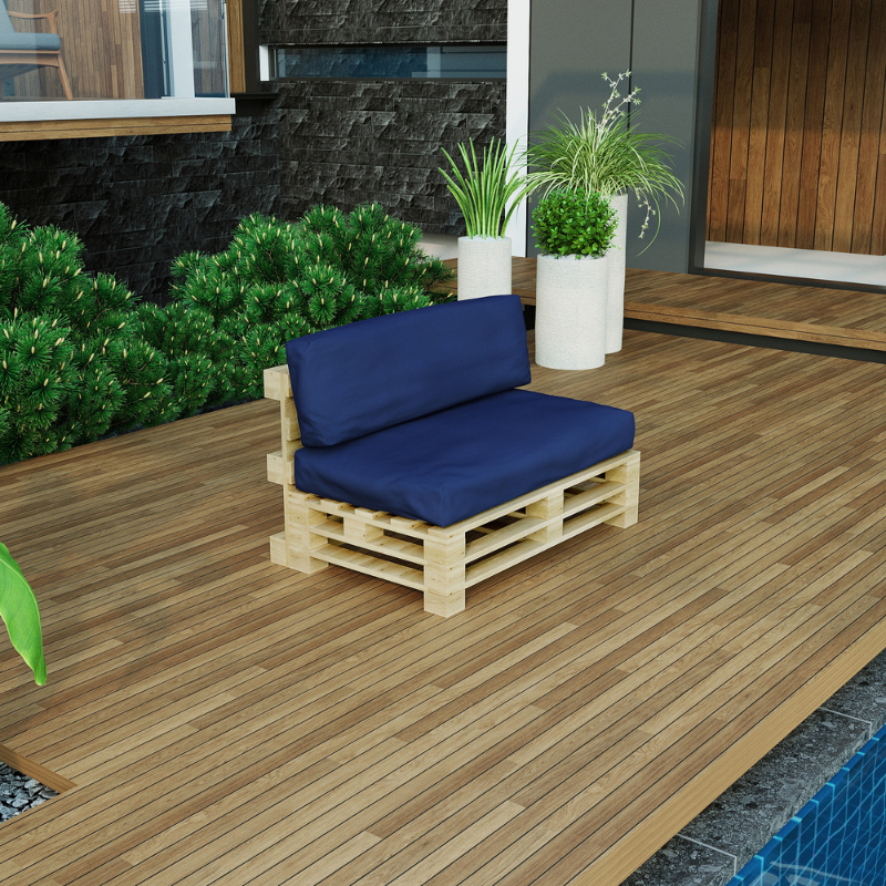 Coussin Palette Déhoussable Imperméable Assise 120x80 cm