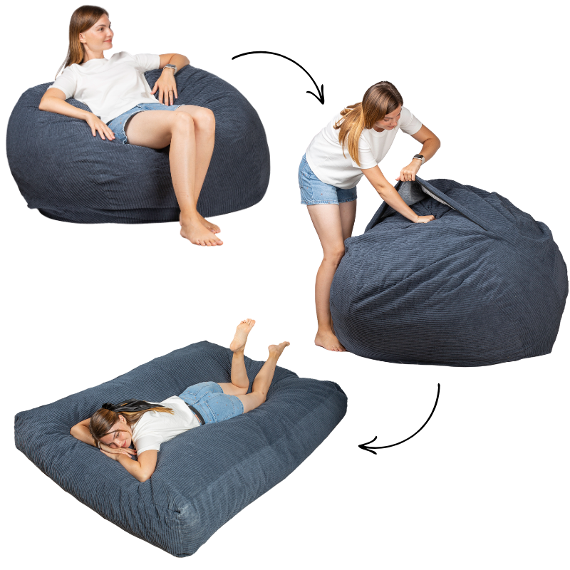 Pouf lit convertible 2en1