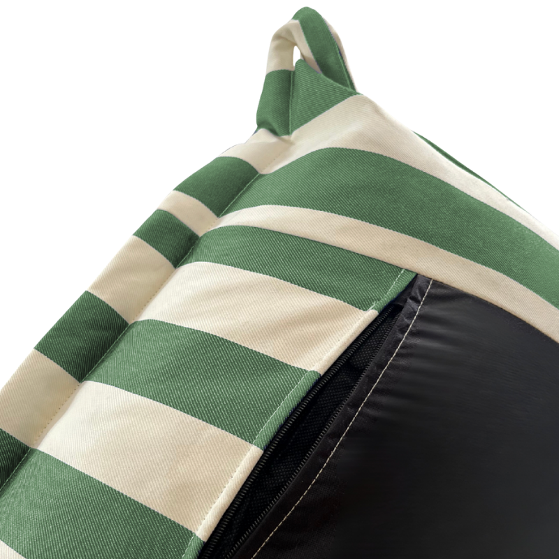 Pouf extérieur rayures - Vert