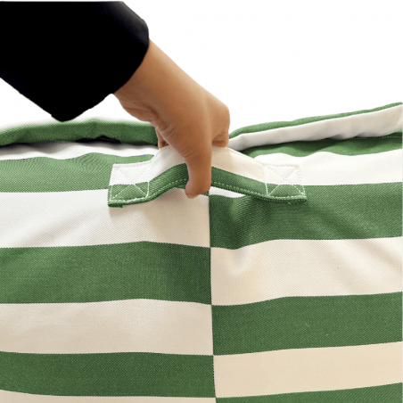 Pouf extérieur rayures - Vert