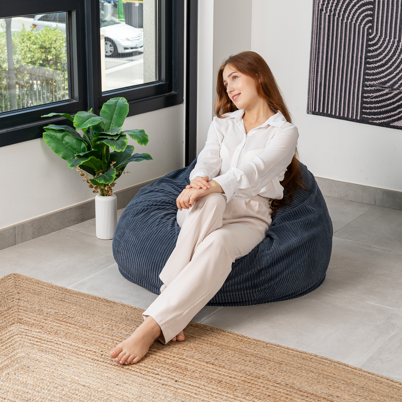 Housse Pouf poire velours côtelé 120x100 cm