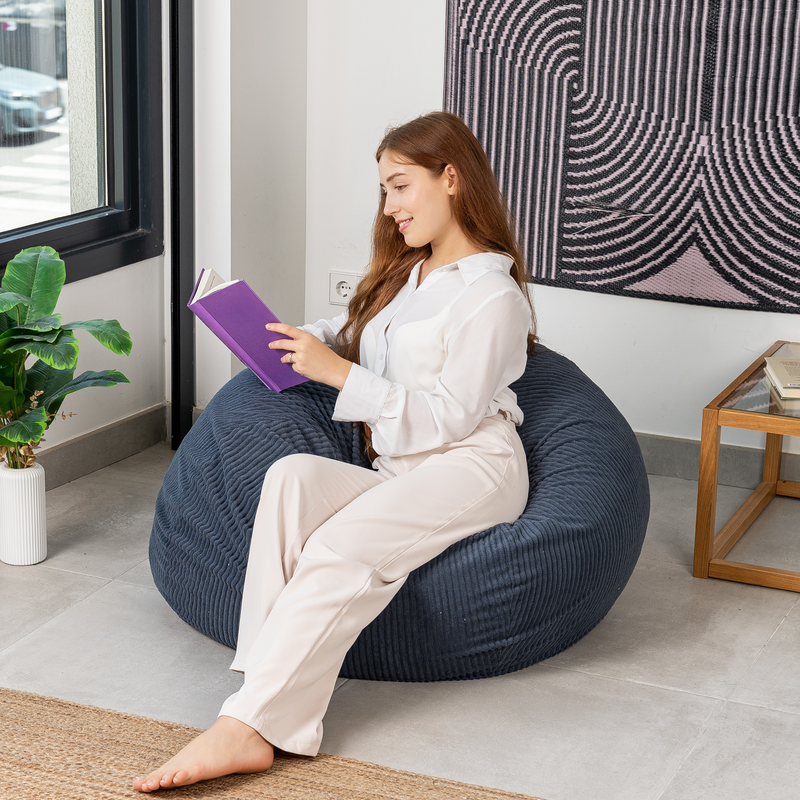 Housse Pouf poire velours côtelé 120x100 cm