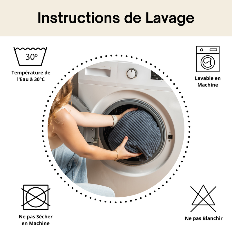 Housse Pouf poire velours côtelé 120x100 cm