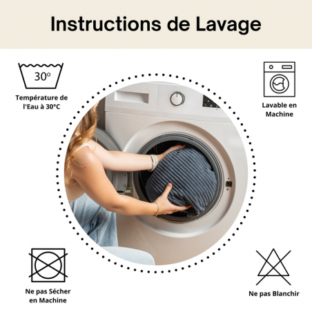 Housse Pouf poire velours côtelé 120x100 cm