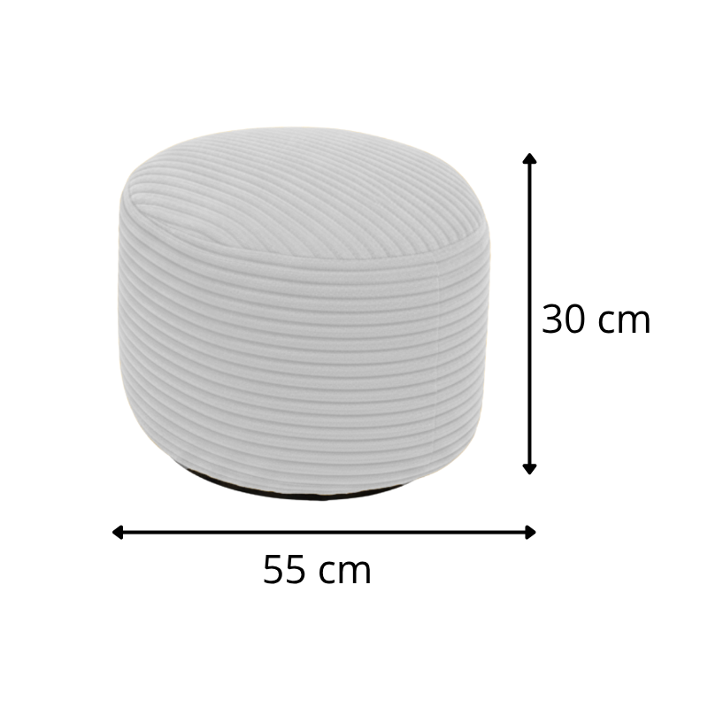 Repose-pieds déhoussable en velours côtelé 50 x 30 cm