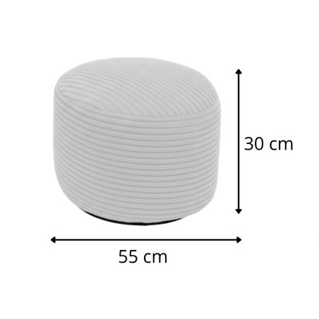 Repose-pieds déhoussable en velours côtelé 50 x 30 cm