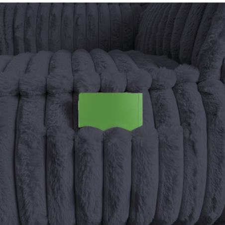 Canapé modulable 4 places avec méridienne en Fourrure côtelée