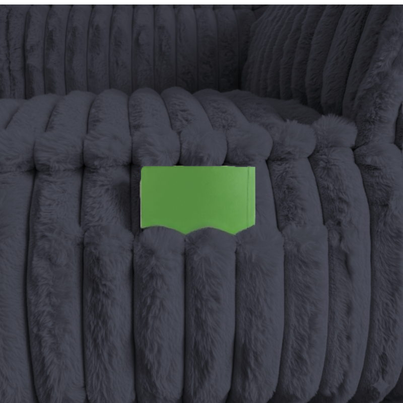 Canapé modulable 3 places Fourrure côtelée 90x262 cm