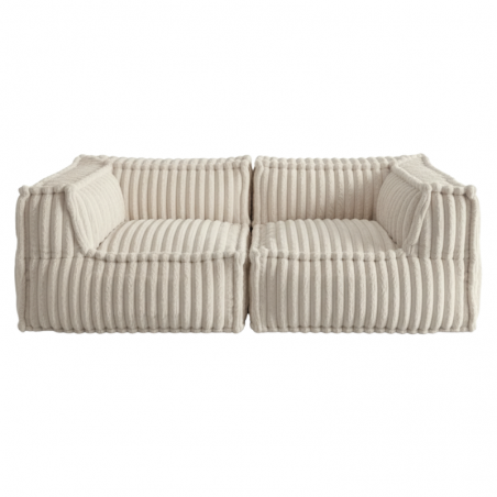 Canapé modulable 2 places en Fourrure côtelée 90x180 cm