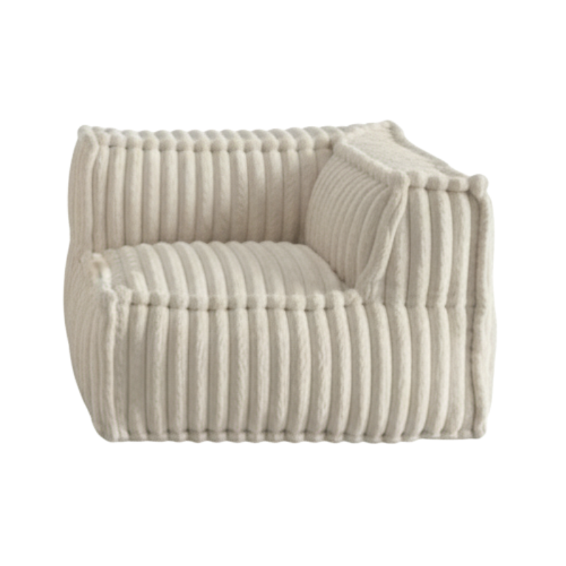 Module d’angle droit pour canapé modulable en fourrure côtelée 90x90 cm