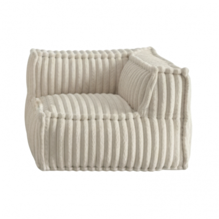 Module d’angle droit pour canapé modulable en fourrure côtelée 90x90 cm