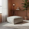 Pouf méridienne pour canapé modulable en effet lin 80x60x38 cm