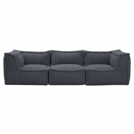 Canapé modulable 3 places Fourrure côtelée 90x262 cm