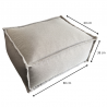 Pouf méridienne pour canapé modulable en effet lin 80x60x38 cm