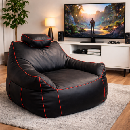 Pouf gaming en similicuir 100x110 cm