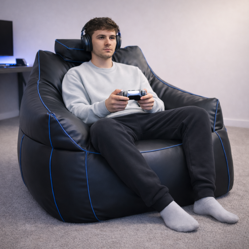 Pouf gaming en similicuir 100x110 cm