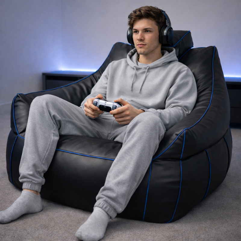 Pouf gaming en similicuir 100x110 cm