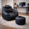 Pouf gaming et repose-pieds en similicuir