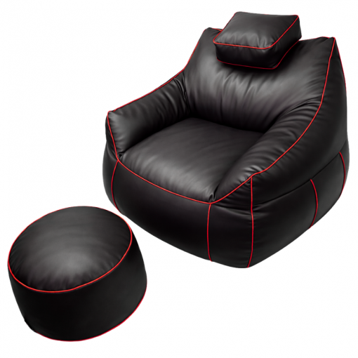 Pouf gaming et repose-pieds en similicuir