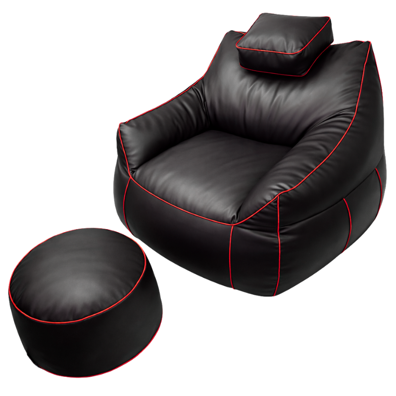 Pouf gaming et repose-pieds en similicuir