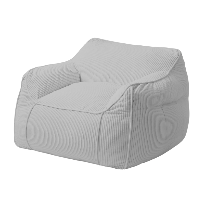 Pouf fauteuil en velours côtelé