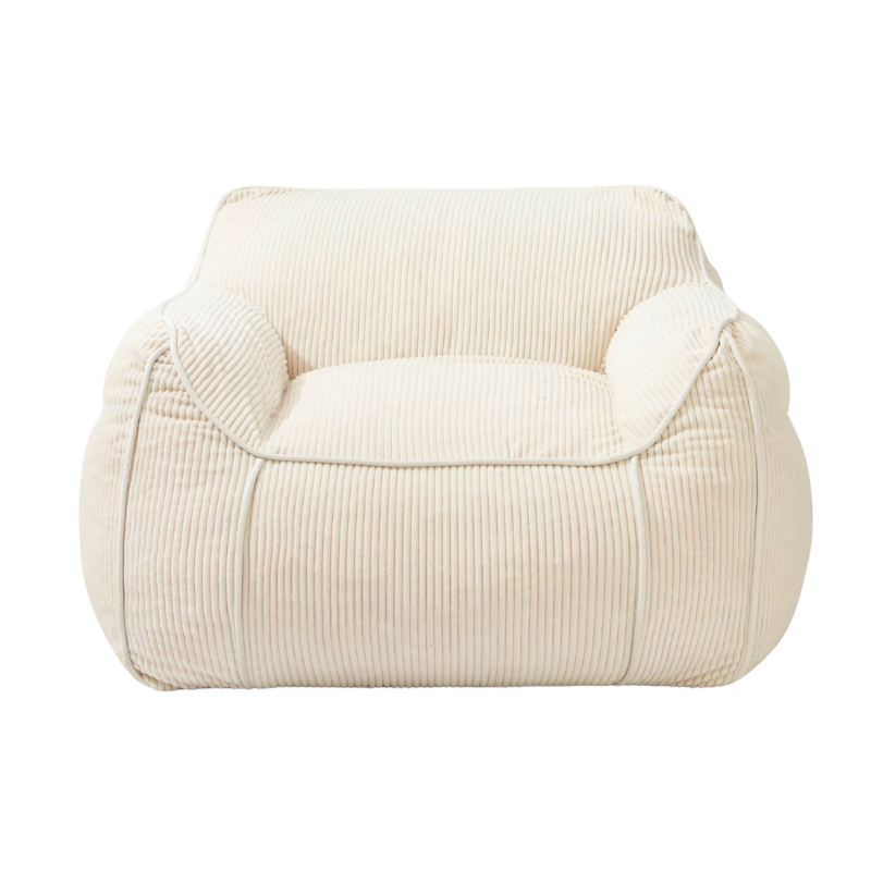 Pouf fauteuil en velours côtelé