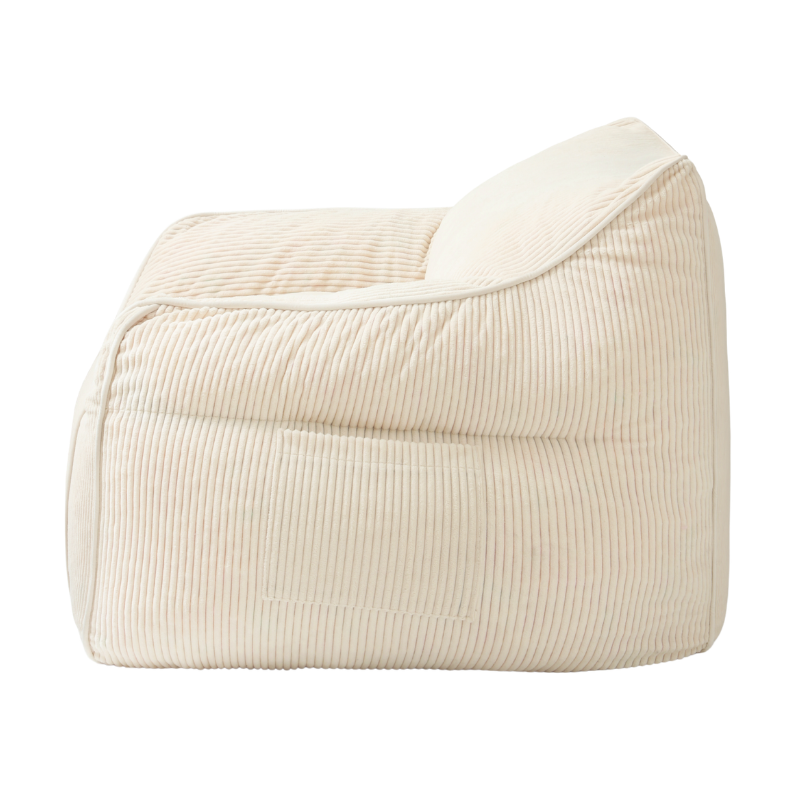 Pouf fauteuil en velours côtelé