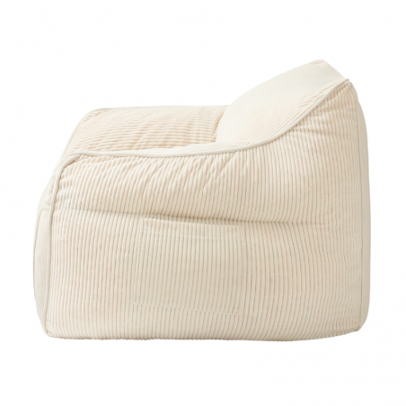 Pouf fauteuil en velours côtelé