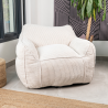 Pouf fauteuil en velours côtelé