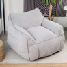 Pouf fauteuil en velours côtelé