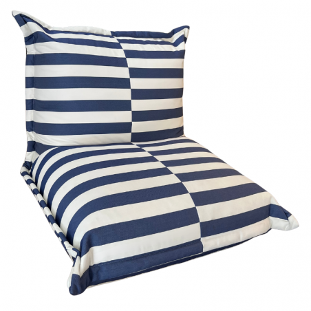 Pouf extérieur à rayures