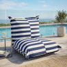 Pouf extérieur à rayures