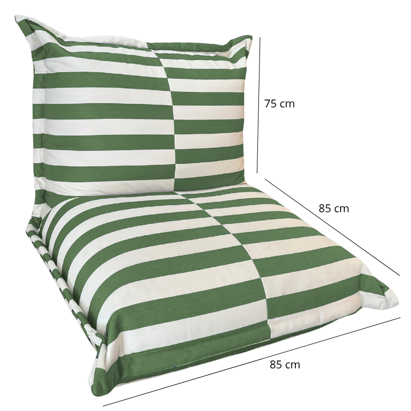 Pouf extérieur à rayures