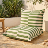 Pouf extérieur à rayures