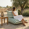 Pouf extérieur à rayures