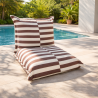 Pouf extérieur à rayures