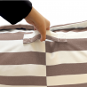 Pouf extérieur à rayures