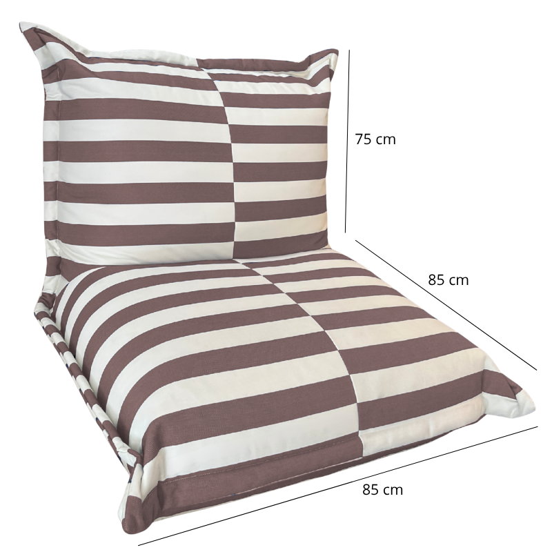 Pouf extérieur à rayures