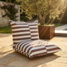 Pouf extérieur à rayures