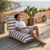 Pouf extérieur à rayures