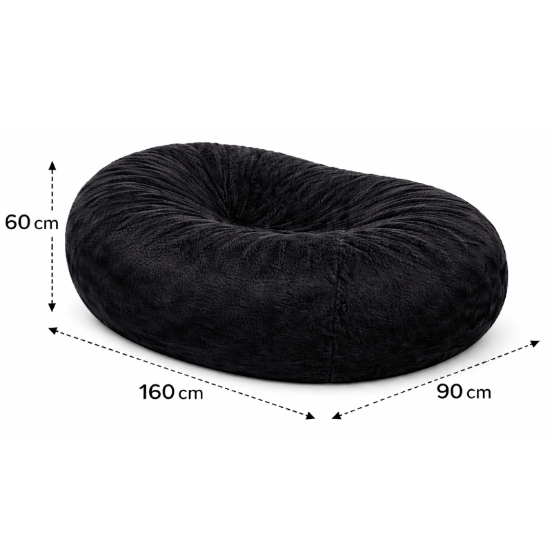 pouf long géant en fausse fourrure 160 cm