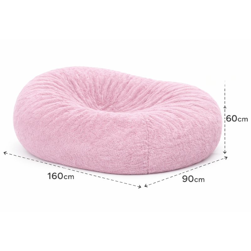 pouf long géant en fausse fourrure 160 cm