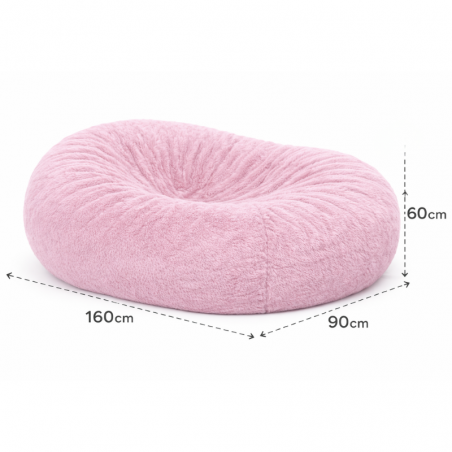 pouf long géant en fausse fourrure 160 cm