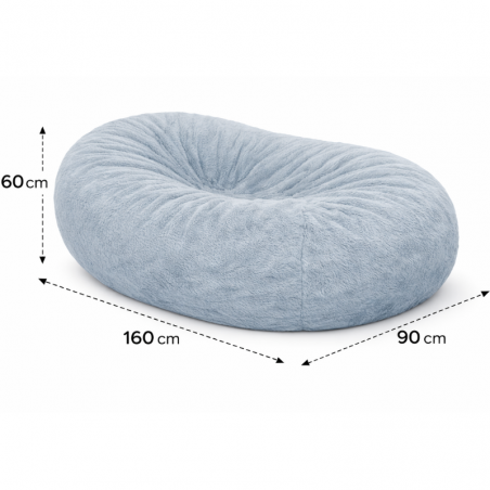 pouf long géant en fausse fourrure 160 cm
