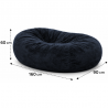 pouf long géant en fausse fourrure 160 cm
