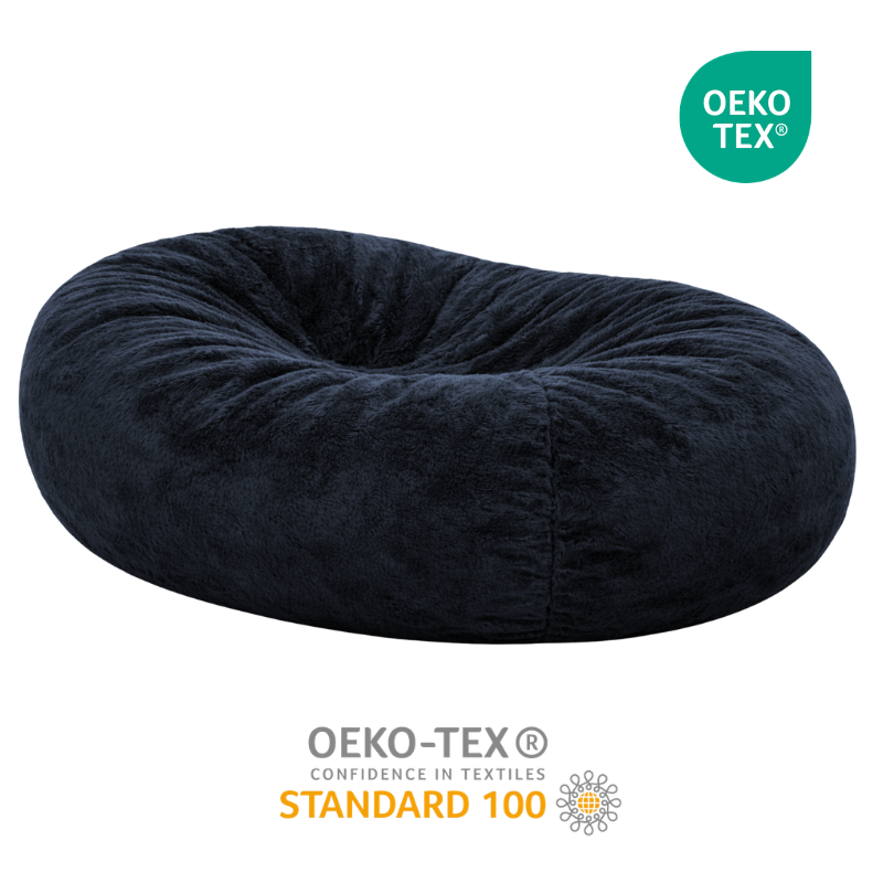 pouf long géant en fausse fourrure certifié Oeko-Tex