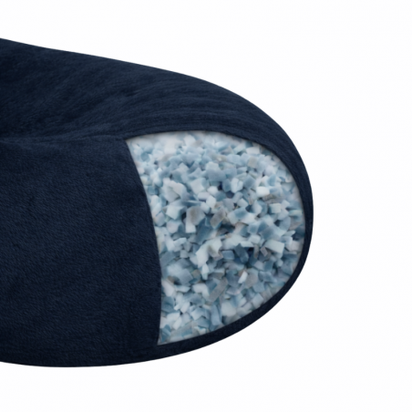 pouf long géant en fausse fourrure rembourré de flocons de mousse