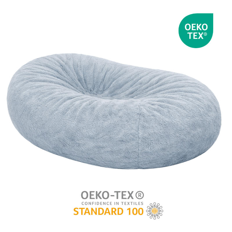 pouf long géant en fausse fourrure certifié Oeko-Tex