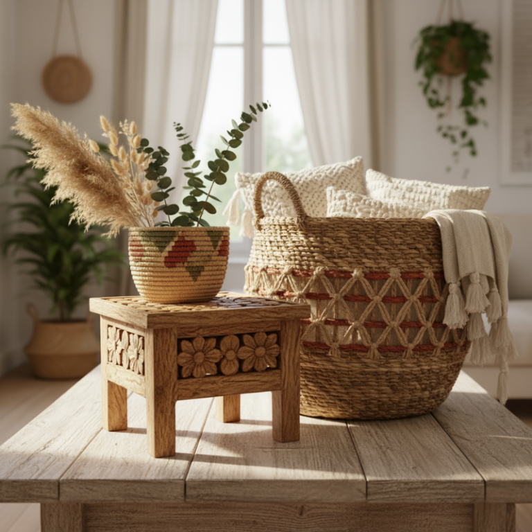 Objets artisanaux style bohème chic